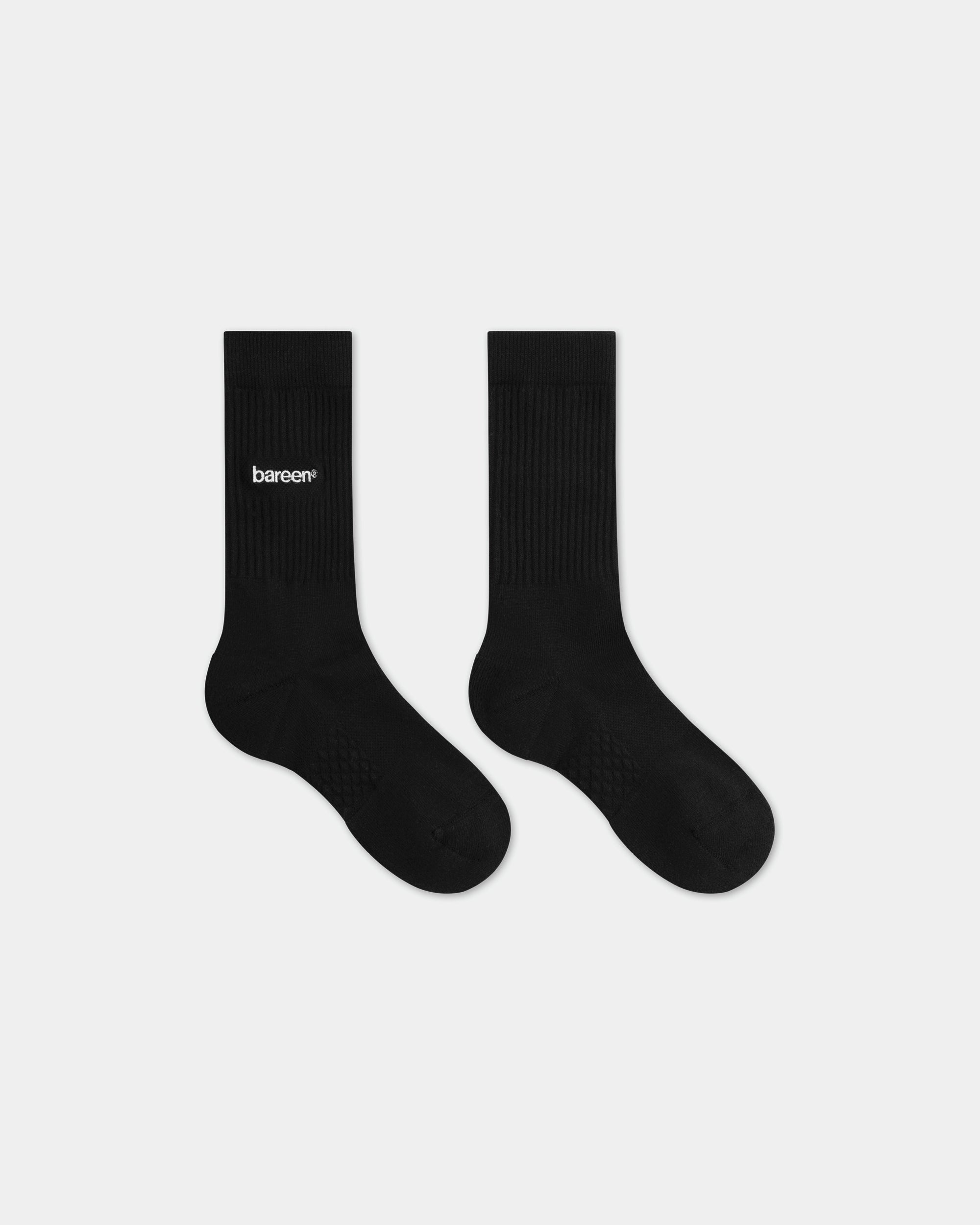 Bareen Tennis Socks, 3-pack (Black)