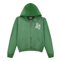 LUKAMACHAIN  Distressed Zip Hoodie Green (limited edition)
