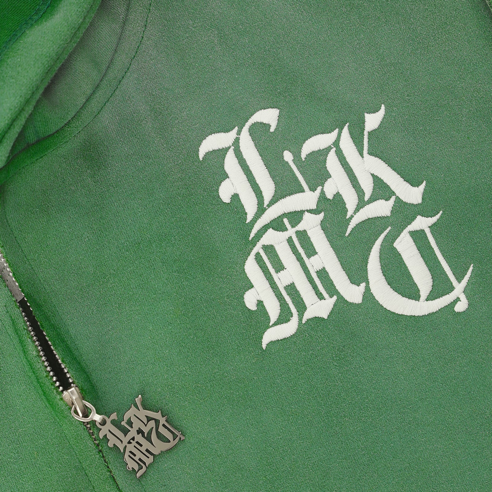 LUKAMACHAIN ​​Distressed Zip Hoodie Green (limited edition)